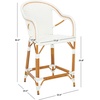 image:imageSAFAVIEH Outdoor Collection California Bistro NavyWhite 26inch Seat Height Counter Stool with Arms Fully AssembledWhite