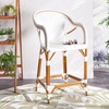 image:imageSAFAVIEH Outdoor Collection California Bistro NavyWhite 26inch Seat Height Counter Stool with Arms Fully AssembledWhite