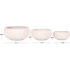 image:imageSAFAVIEH Outdoor Patio Furniture Collection  Anita Beige Planter Pot Set of 3 Fiber Clay Decorative Planters Ribbed Bowl Design Modern Indoor amp Outdoor Accent PAT4602BSET3Beige