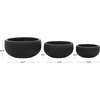 image:imageSAFAVIEH Outdoor Patio Furniture Collection  Anita Beige Planter Pot Set of 3 Fiber Clay Decorative Planters Ribbed Bowl Design Modern Indoor amp Outdoor Accent PAT4602BSET3Black