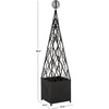 image:imageSAFAVIEH Outdoor Patio Furniture Collection  Caledonia Antique White Iron Trellis Planter Tall WeatherResistant Garden Box PAT5048ABlack