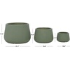 image:imageSAFAVIEH Outdoor Patio Furniture Collection  Sara Black Planter Pot Set of 3 Fiber Clay Decorative Planters Ribbed Rounded Design Indoor amp Outdoor Accent PAT4601ASET3Green