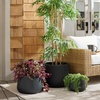 image:imageSAFAVIEH Outdoor Patio Furniture Collection  Sara Black Planter Pot Set of 3 Fiber Clay Decorative Planters Ribbed Rounded Design Indoor amp Outdoor Accent PAT4601ASET3Black