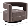 image:imageSafavieh Couture Edgar Velvet Swivel ChairDark Brown