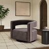 image:imageSafavieh Couture Edgar Velvet Swivel ChairDark Brown