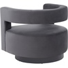 image:imageSafavieh Couture Edgar Velvet Swivel ChairDark GreyBlack