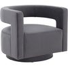image:imageSafavieh Couture Edgar Velvet Swivel ChairDark GreyBlack
