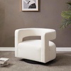 image:imageSafavieh Couture Edgar Velvet Swivel ChairIvoryBlack