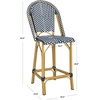 image:imageSafavieh PAT4019A Collection Gresley Navy and White IndoorOutdoor Stacking French Bistro Counter StoolNavy  White