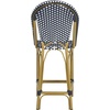 image:imageSafavieh PAT4019A Collection Gresley Navy and White IndoorOutdoor Stacking French Bistro Counter StoolNavy  White