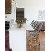 image:imageSafavieh PAT4019A Collection Gresley Navy and White IndoorOutdoor Stacking French Bistro Counter StoolNavy  White