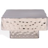 image:imageSAFAVIEH Couture Collection  Janalee Hammered Steel Brass Square Coffee Table Modern Fully Assembled Accent Cocktail Table SFV7914BChrome