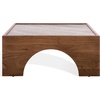 image:imageSAFAVIEH Couture Collection  Jaslina Dark Walnut Square Coffee Table with Brown Solid Wood Legs amp Marble Top Modern Accent Cocktail Table SFV9754ADark WalnutBrown