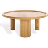 image:imageSAFAVIEH Couture Collection  Madelynn Oak Wood Round Coffee Table with Oak Veneer 3Leg Base Modern Accent Cocktail Table SFV9747ANatural