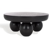 image:imageSAFAVIEH Couture Collection Hayliette Natural Solid Wood Round Coffee TableBlack