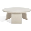 image:imageSAFAVIEH Couture Collection Julianna MidCentury Modern Rustic Oak Round Coffee TableWhite Washed