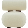image:imageSAFAVIEH Couture Collection Kamaria Modern IvoryDark Brown Faux Shearling Accent Chair