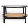 image:imageSAFAVIEH Couture Collection Karyna Natural Solid Wood RattanGlass Coffee TableBlackNatural