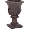 image:imageSAFAVIEH Outdoor  Arden Pedestal Planter Pot  Brown Magnesium Oxide WeatherResistant Garden Urn with Drainage Hole for Patio Porch amp Entryway 11 W x 11 D x 154 H PAT5044BBrown