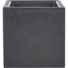 image:imageSAFAVIEH Outdoor  Larlen Black Concrete Ficonstone Planter Pot Frost Resistant Modern Cube Planter for Patio Deck Garden No Drainage 129 W x 129 D x 129 H PAT1520A