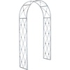 image:imageSAFAVIEH Outdoor Collection Atticus Rustic Brown Wrought Iron Lattice Arch Garden ArborMossy Blue