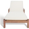 image:imageSAFAVIEH Outdoor Couture Collection Donnamaria Natural Solid WoodWhite Cushion Wicker Chaise Lounge Chair CPT1027ANaturalWhite