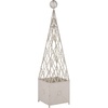 image:imageSAFAVIEH Outdoor Patio Furniture Collection  Caledonia Antique White Iron Trellis Planter Tall WeatherResistant Garden Box PAT5048AAntique White