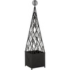 image:imageSAFAVIEH Outdoor Patio Furniture Collection  Caledonia Antique White Iron Trellis Planter Tall WeatherResistant Garden Box PAT5048ABlack