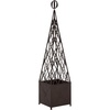 image:imageSAFAVIEH Outdoor Patio Furniture Collection  Caledonia Antique White Iron Trellis Planter Tall WeatherResistant Garden Box PAT5048ARustic Brown