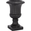 image:imageSAFAVIEH Outdoor Patio Furniture Collection  Durham Brown Magnesium Oxide Pedestal Planter Pot Rustic WeatherResistant Garden Urn PAT5045BBlack