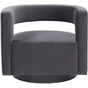 image:imageSafavieh Couture Edgar Velvet Swivel ChairDark GreyBlack