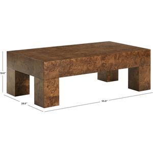 image:imageSAFAVIEH Couture Collection  Betharose Walnut Burl Wood Coffee Table Modern Rectangular Living Room Centerpiece SFV2220A