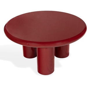 image:imageSAFAVIEH Couture Collection  Lolita Black Concrete Coffee Table Round High Gloss Accent Table Modern Sculptural Design SFV2623ARed