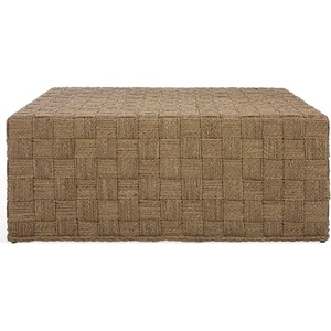 image:imageSAFAVIEH Couture Collection  Norabelle Natural Woven Seagrass Coffee Table Square Accent Table Fully Assembled CWK2025ANatural