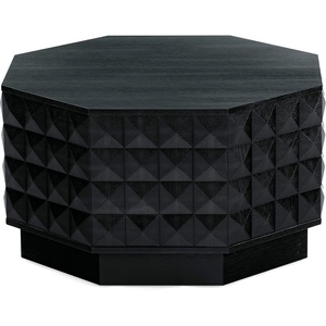 image:imageSAFAVIEH Couture Collection  Patty Black Octagon Coffee Table Modern Fully Assembled Accent Cocktail Table SFV7253ABlack