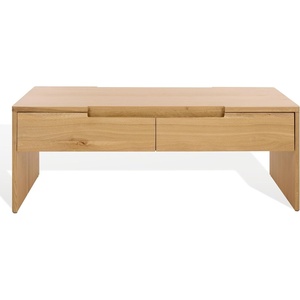image:imageSAFAVIEH Couture Collection  Riverside Natural Oak Wood Coffee Table with 4 Drawers Modern Storage Cocktail Table Fully Assembled SFV9761ANatural Oak