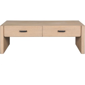 image:imageSAFAVIEH Couture Collection  Wynnrosa Natural Coffee Table 2 Drawers for Storage Modern Rectangular Accent Table Fully Assembled SFV3008ANatural