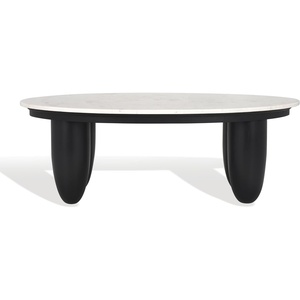 image:imageSAFAVIEH Couture Collection Hobbes Black Solid WoodMarble Top Coffee TableBlackWhite
