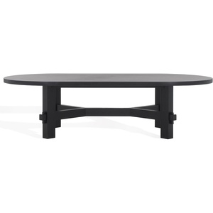 image:imageSAFAVIEH Couture Collection Tabytha Farmhouse Natural Solid Wood Oval Coffee TableBlack