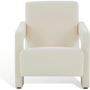 image:imageSAFAVIEH Couture Collection Taylor Modern Navy Velvet Upholstered Accent Chair Fully AssembledIvory
