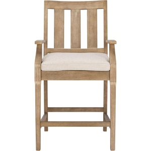 image:imageSAFAVIEH Couture Outdoor Collection San Salvador NaturalBrown 25inch Seat Height Counter Stool Set of 2NaturalWhite