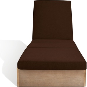 image:imageSAFAVIEH Couture Outdoor Collection Vincent NaturalDark Brown Wood Chaise Lounge ChairNaturalDark Brown