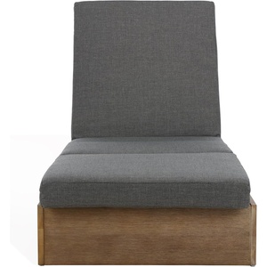 image:imageSAFAVIEH Couture Outdoor Collection Vincent NaturalDark Brown Wood Chaise Lounge ChairNaturalDark Grey