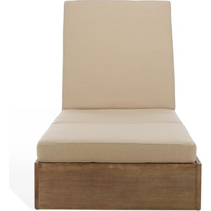 image:imageSAFAVIEH Couture Outdoor Collection Vincent NaturalDark Brown Wood Chaise Lounge ChairNaturalTan