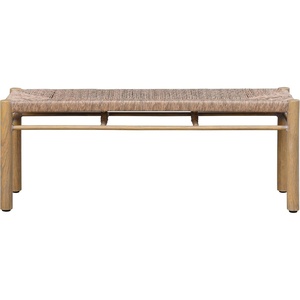 image:imageSAFAVIEH Couture Outdoor Patio Furniture Collection  Romona Tropical Bench Natural Brown Rectangular with Woven Seat Fully Assembled CPT4002ANatural
