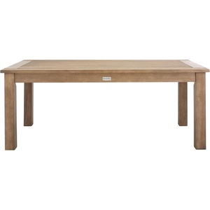 image:imageSAFAVIEH Couture Outdoor Patio Furniture Collection  Santa Cruz Coffee Table Natural Eucalyptus Wood Slatted Top Modern Outdoor Accent Table CPT1016A