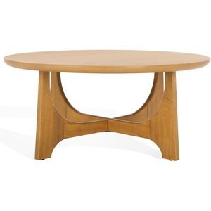 image:imageSAFAVIEH Furniture  Sasha Wood Coffee Table  Medium Oak  Wood  Modern Round Design  Ideal for Living Room Family Room Lounge 40W x 40D x 175H SFV2128CNatural
