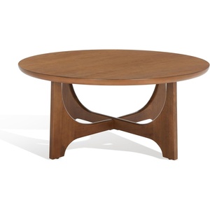 image:imageSAFAVIEH Furniture  Sasha Wood Coffee Table  Medium Oak  Wood  Modern Round Design  Ideal for Living Room Family Room Lounge 40W x 40D x 175H SFV2128CMedium Oak