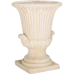 image:imageSAFAVIEH Outdoor  Atlas Brown Magnesium Oxide Urn Planter Pot  WeatherResistant Garden Planter with Drainage Hole for Patio Porch amp Entryway 189 W x 189 D x 248 H PAT5047BOff White