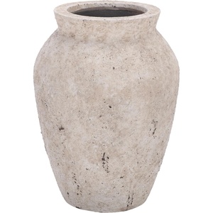 image:imageSAFAVIEH Outdoor  Bolton Planter Pot with Drainage  Antique White Ficonstone Cement  Weather Resistant  Ideal for Patio Garden Backyard 116 Wx 116 D x 157 H PAT1555BAntique White